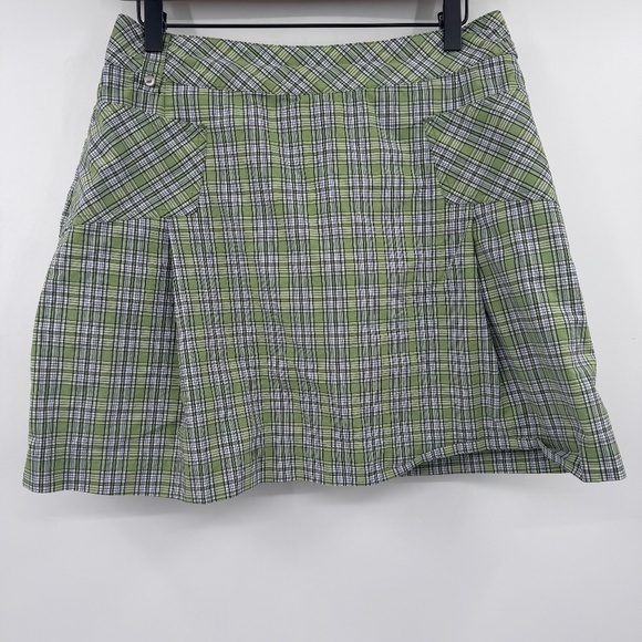 Lole Skort Women 8 Green Plaid Pleated Stretch Tennis Preppy Golf Quick Dry - Picture 1 of 15